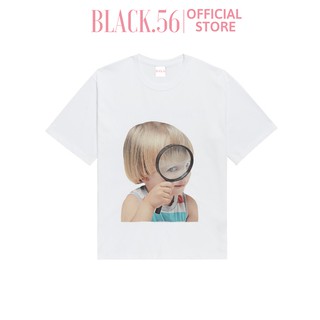 Áo thun nữ ADLV-MAGNIFIER , áo thun unisex oversize form rộng tay lỡ chất cá tính , BLACK56 M18