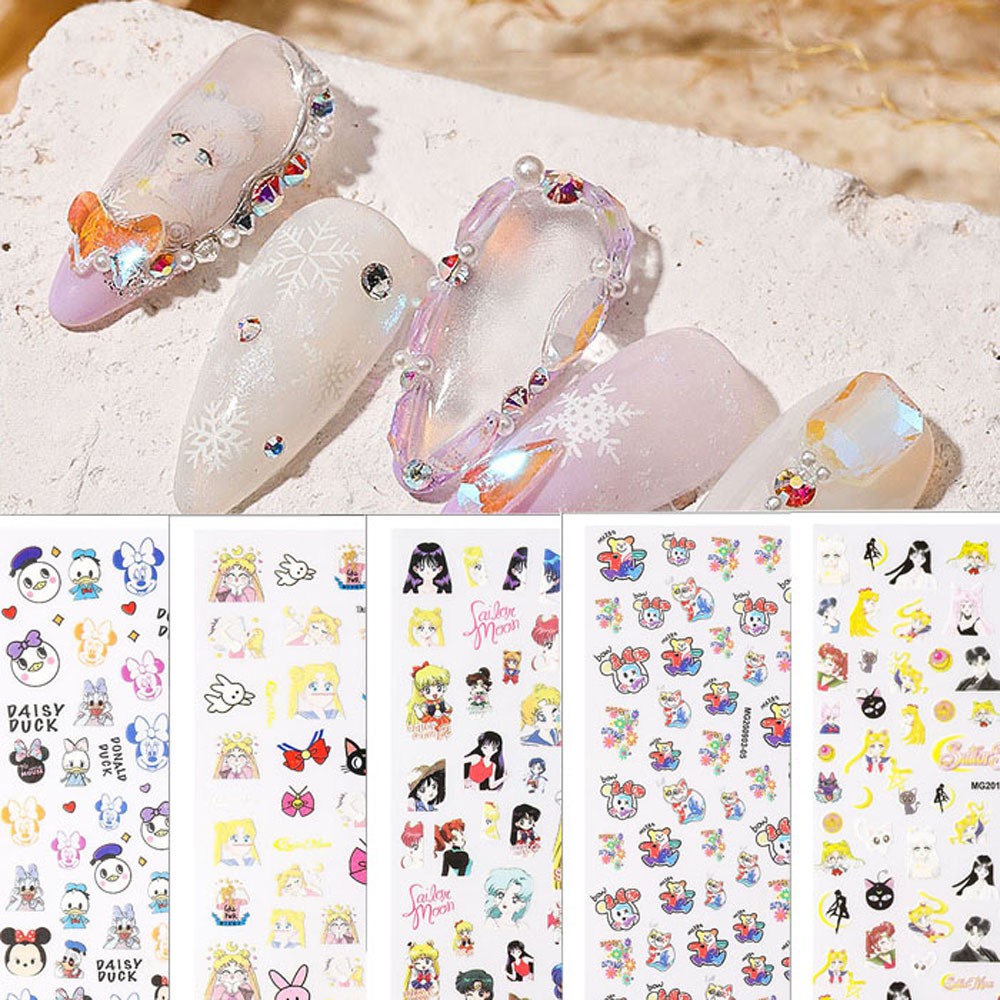 [Hàng mới về] Nhãn dán móng tay 3D DIY đáng yêu dành cho nữ