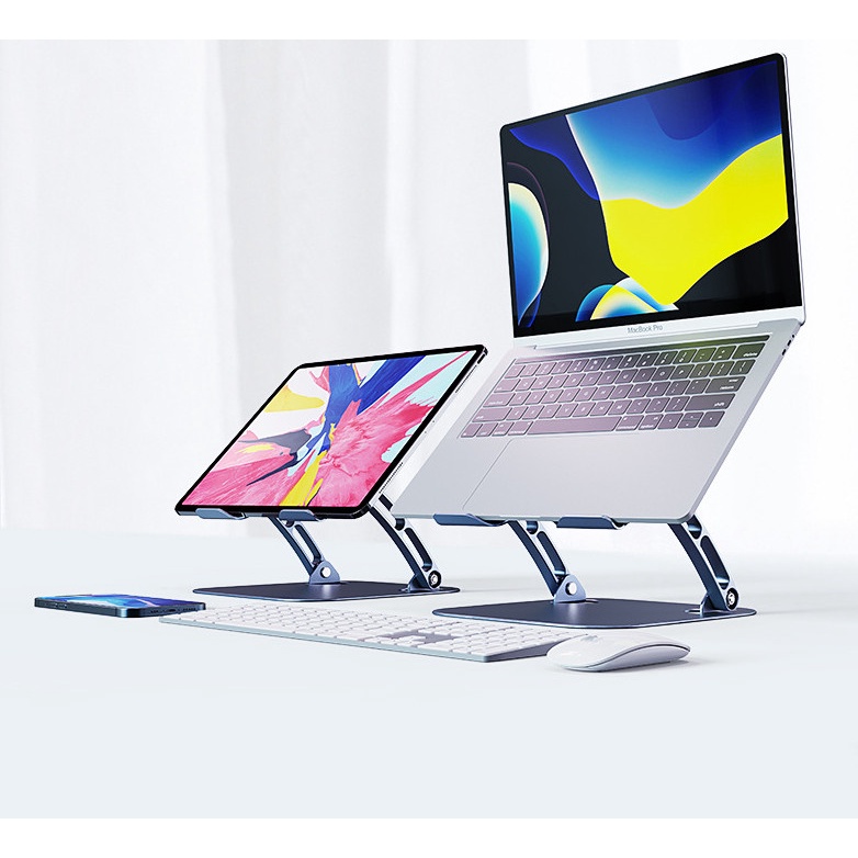 T628 Giá Đỡ Laptop Macbook Nhôm Cao Cấp Cùng Quạt Tản Nhiệt Cớ Lớn, Gấp Gọn Điều Chỉnh Độ Cao