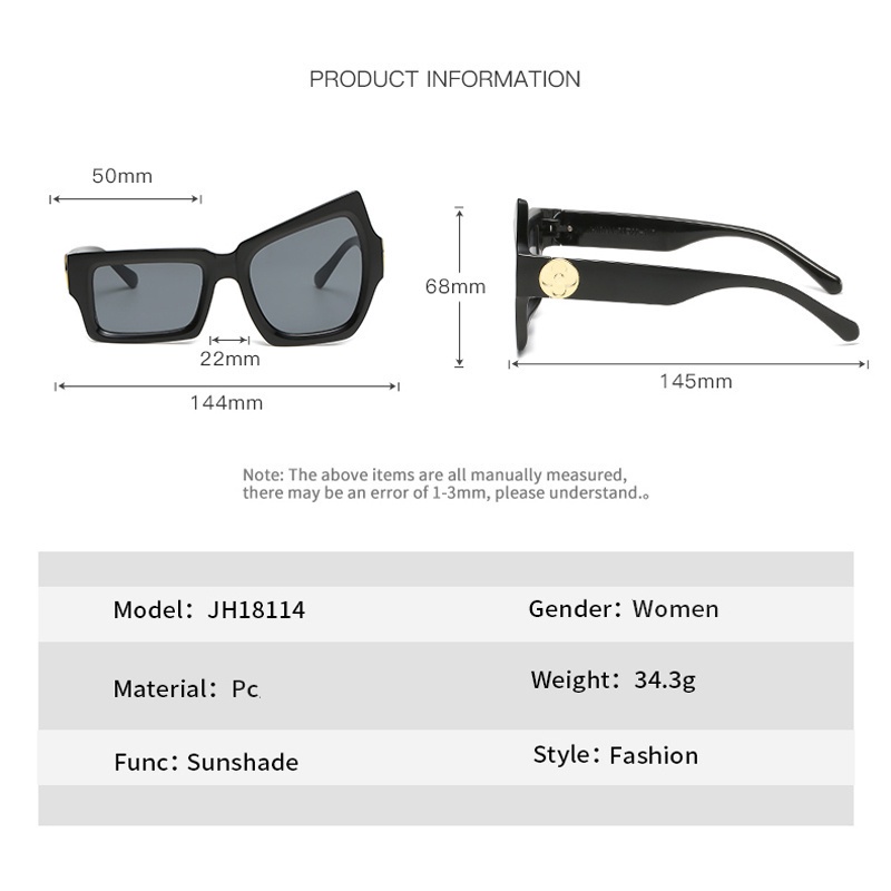 [Hỗ Trợ Bán Sỉ] Kính Râm Thời Trang Mới Vui Nhộn Kích Thước Bất Đối Xứng Hip Hop Ngoài Trời