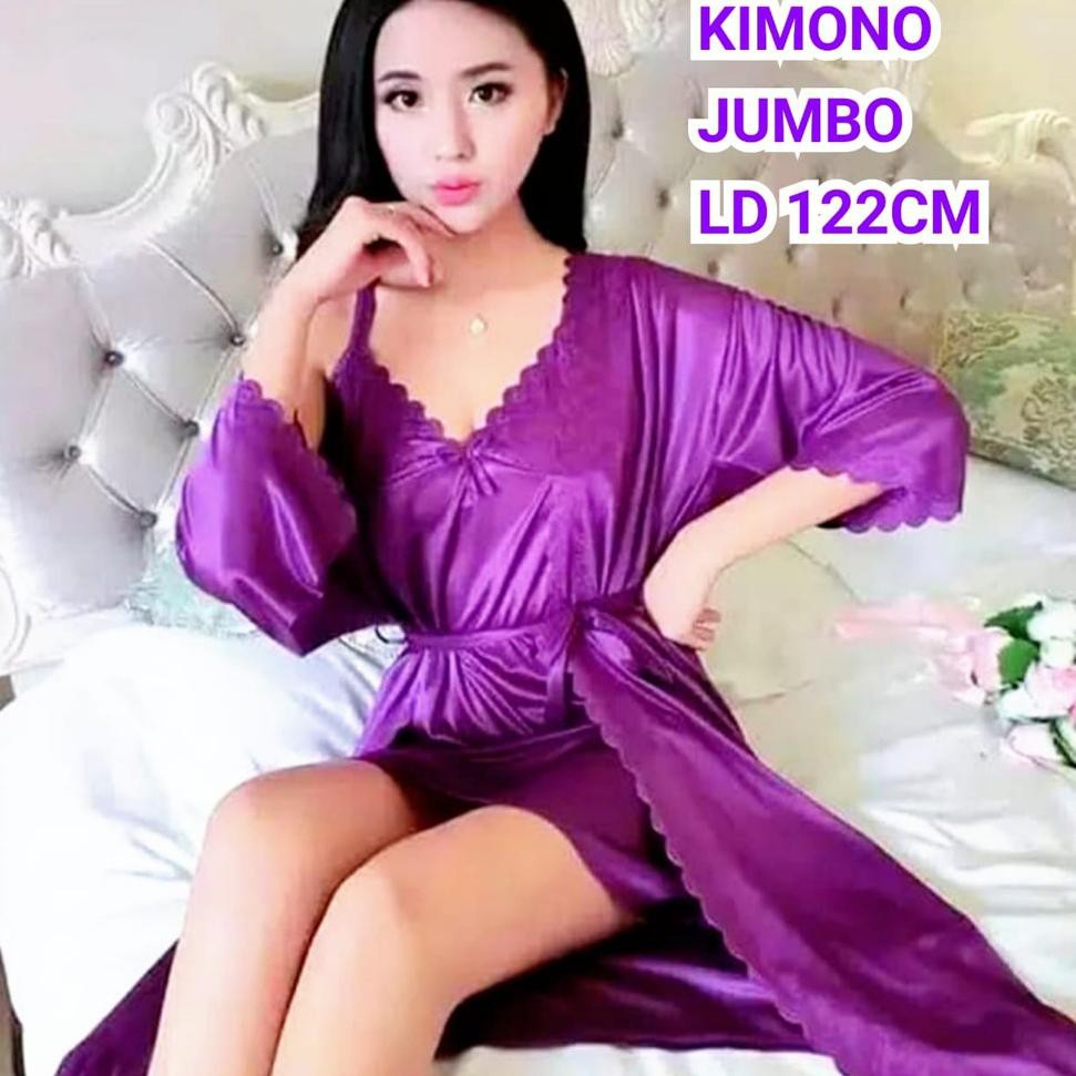 (Bng.26My21C) Bộ đồ ngủ KIMONO SATIN IMPORT + INNER JUMBO