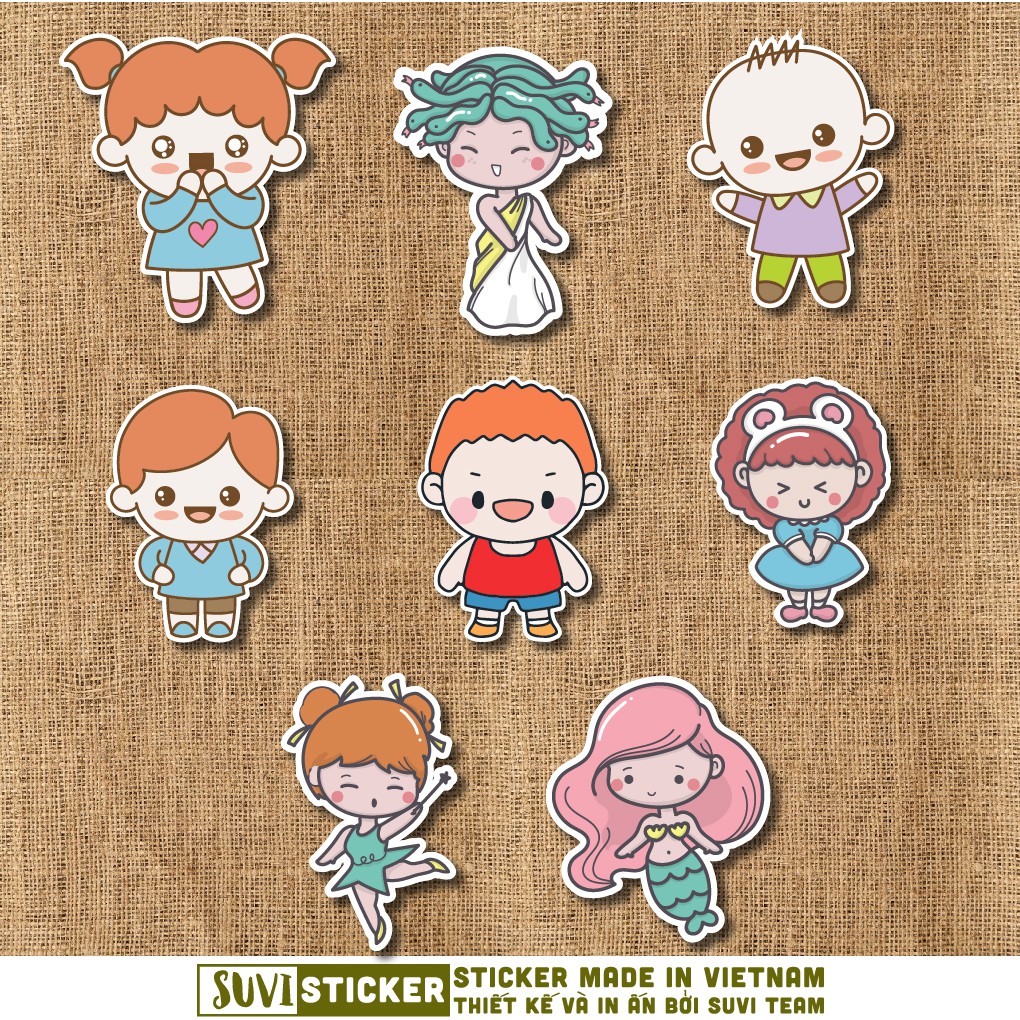 Sticker Hoạt Hình chống nước sticker dán laptop, điện thoại, đàn guitar, mũ bảo hiểm, vali. MSP: K06