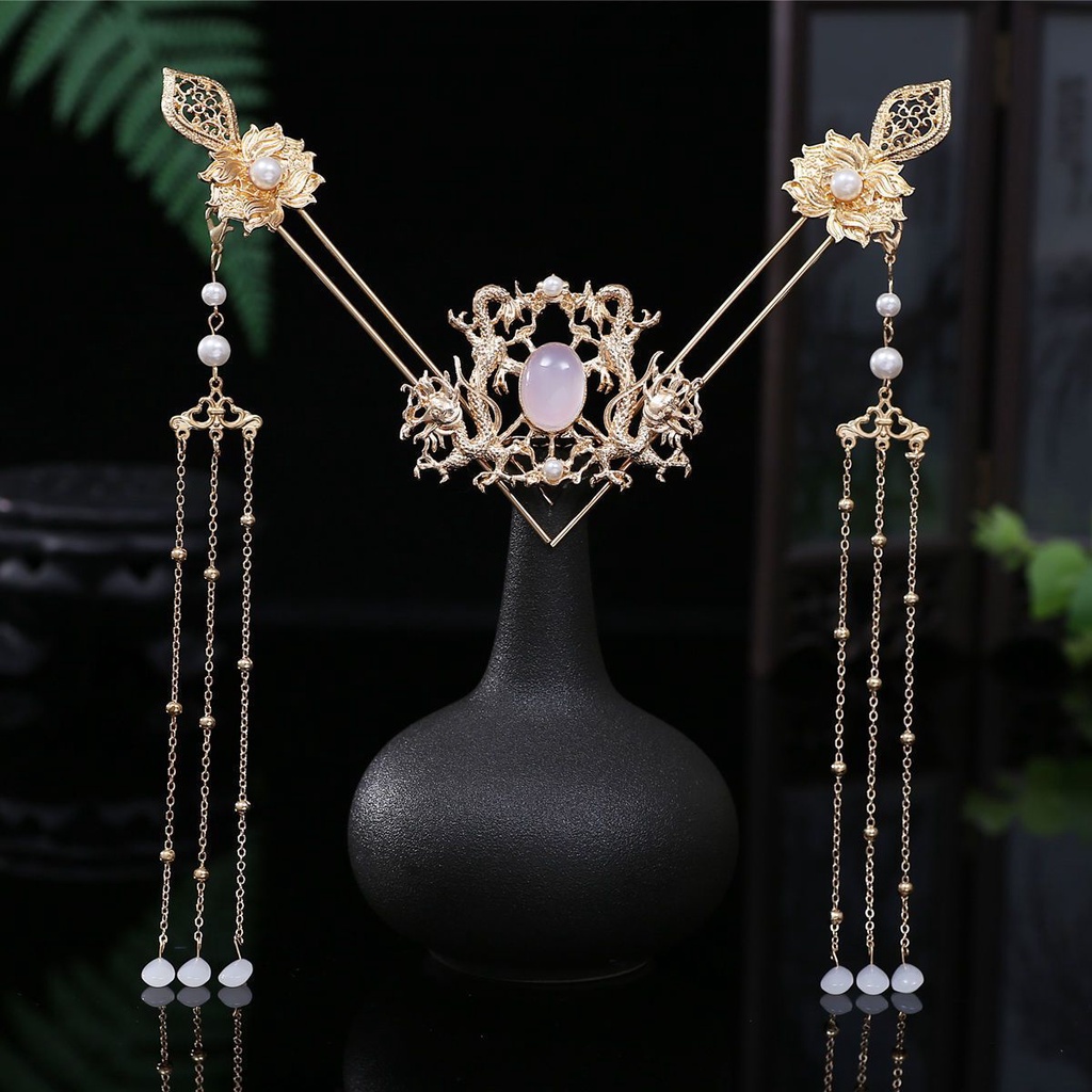 M &amp; E Kẹp Tóc Tua Rua Phong Cách Hanfu Cổ Điển Phụ Kiện Hóa Trang Cho Bé Gái