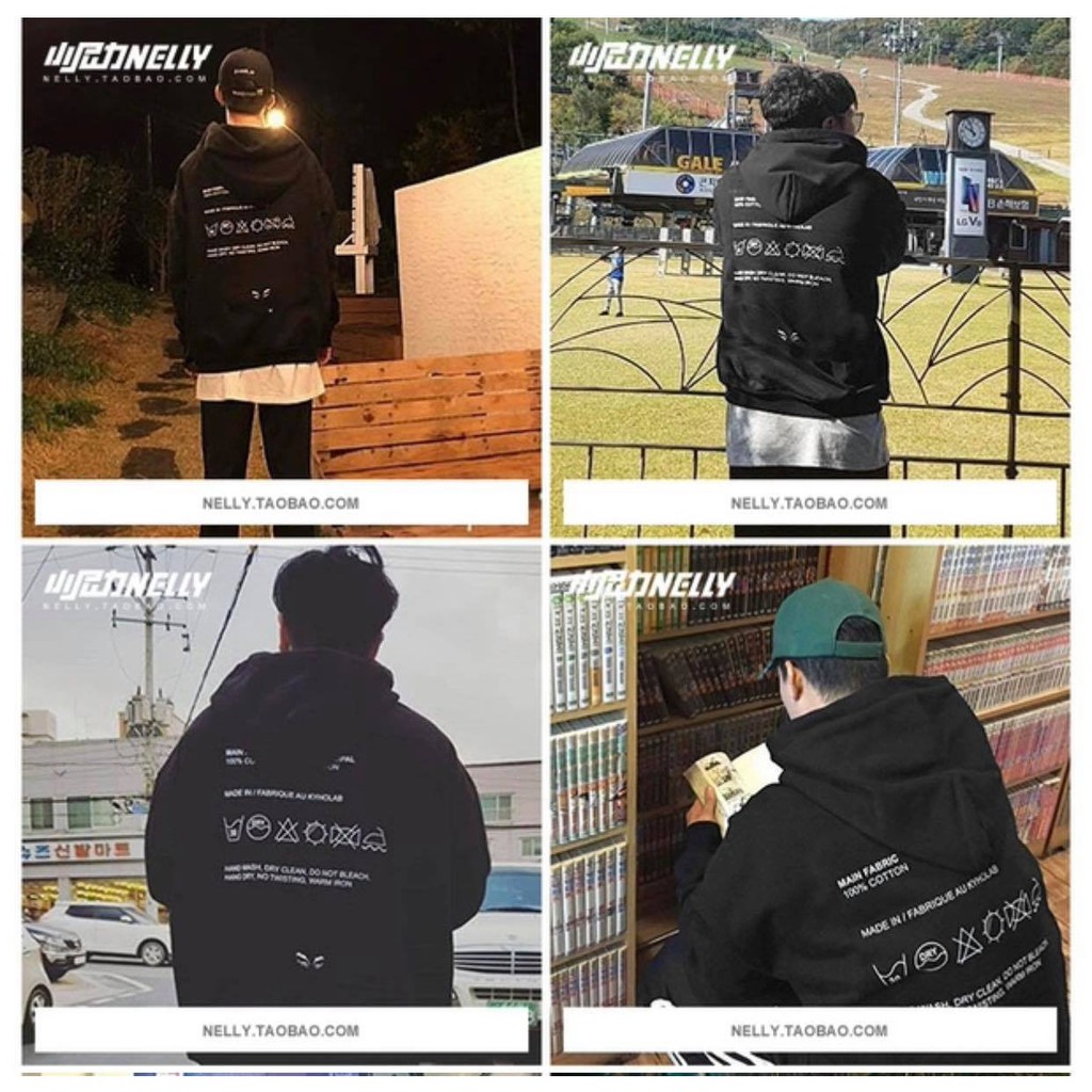 ÁO HOODIE NỈ BÔNG NGOẠI PHONG CÁCH ULZZANG KIỂU DÁNG UNSIEX FORM RỘNG HỌA TIẾT CHỮ | BigBuy360 - bigbuy360.vn