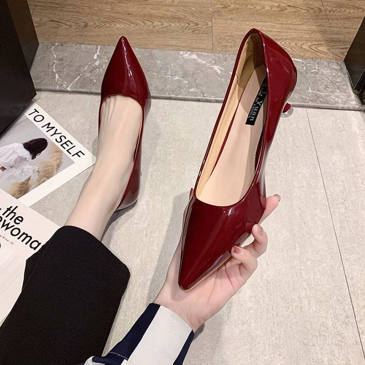 Giày cao gót 4-5 phân mũi nhọn thời trang Pháp quyến rũ