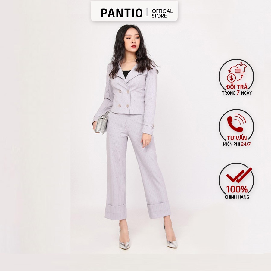 Áo vest nữ hoạ tiết kẻ sọc mờ chất dày BAV92115 - PANTIO