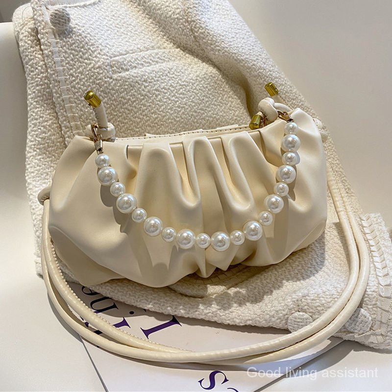 Cloud bag with pearls summer fashion 2022