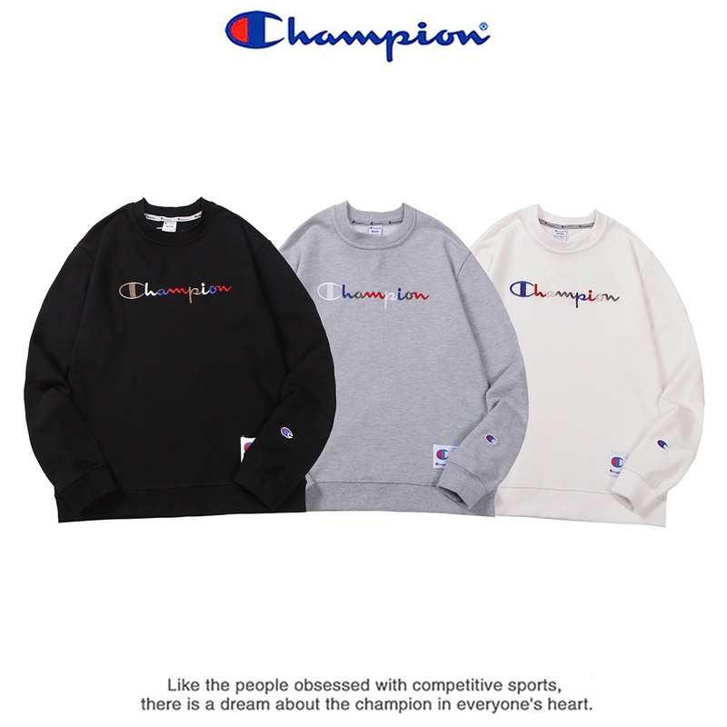 Wholesale Price CHAMPION Couples Cotton Loose Embroidery Pullover Sweatshirts Sports Long Sleeve All-match Coat Unisex