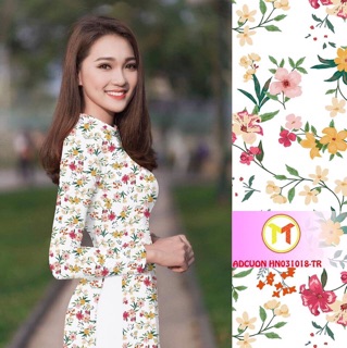 Áo dài hoa nhí may sẵn