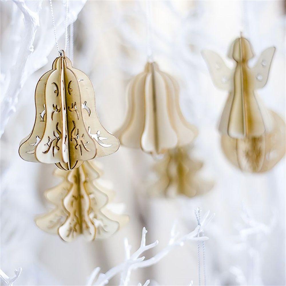 Bộ 5 Mặt Dây Chuyền Hình Lát Gỗ Nhỏ 3D DIY