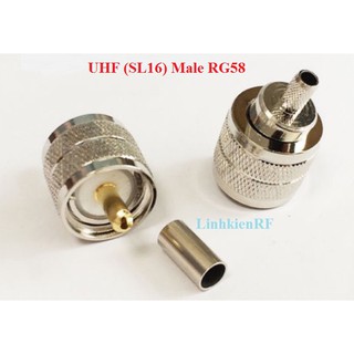 Đầu Jack đực UHF (SL16) male nối cáp đồng trục RG58/RG400/LMR195