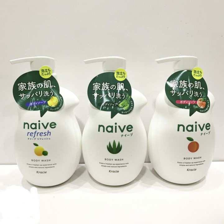 Sữa tắm Naive Kracie Body Soap chiết xuất lá đào cho làn da tươi mới và mịn màng 530ml chính hãng Nhật Bản