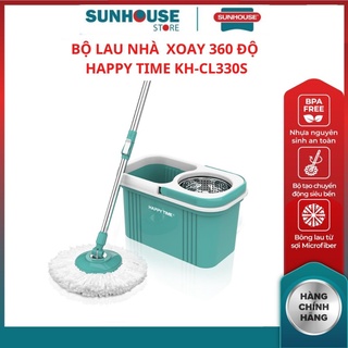 (HCM) Cây lau nhà tự vắt KH-CL330S SUNHOUSE thông minh màu xanh chuyển động 360 độ hàng chính hãng bảo hành toàn quốc