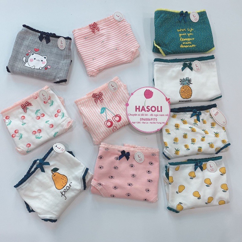 SET 10 QUẦN LÓT NỮ COTTON DỄ THƯƠNG SIÊU KUTE-QUẦN CHIP NỮ ĐẸP RẺ S42