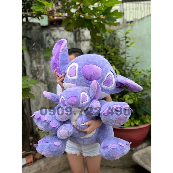 Gấu bông stitch tím pastel mộng mơ cực xinh, stich tím nhồi bông