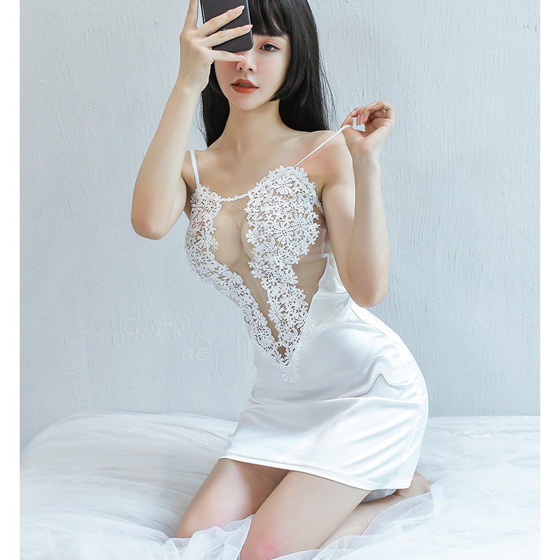 Váy ngủ hai dây lụa sexy cao cấp Đầm mặc nhà gợi cảm quyến rũ | BigBuy360 - bigbuy360.vn