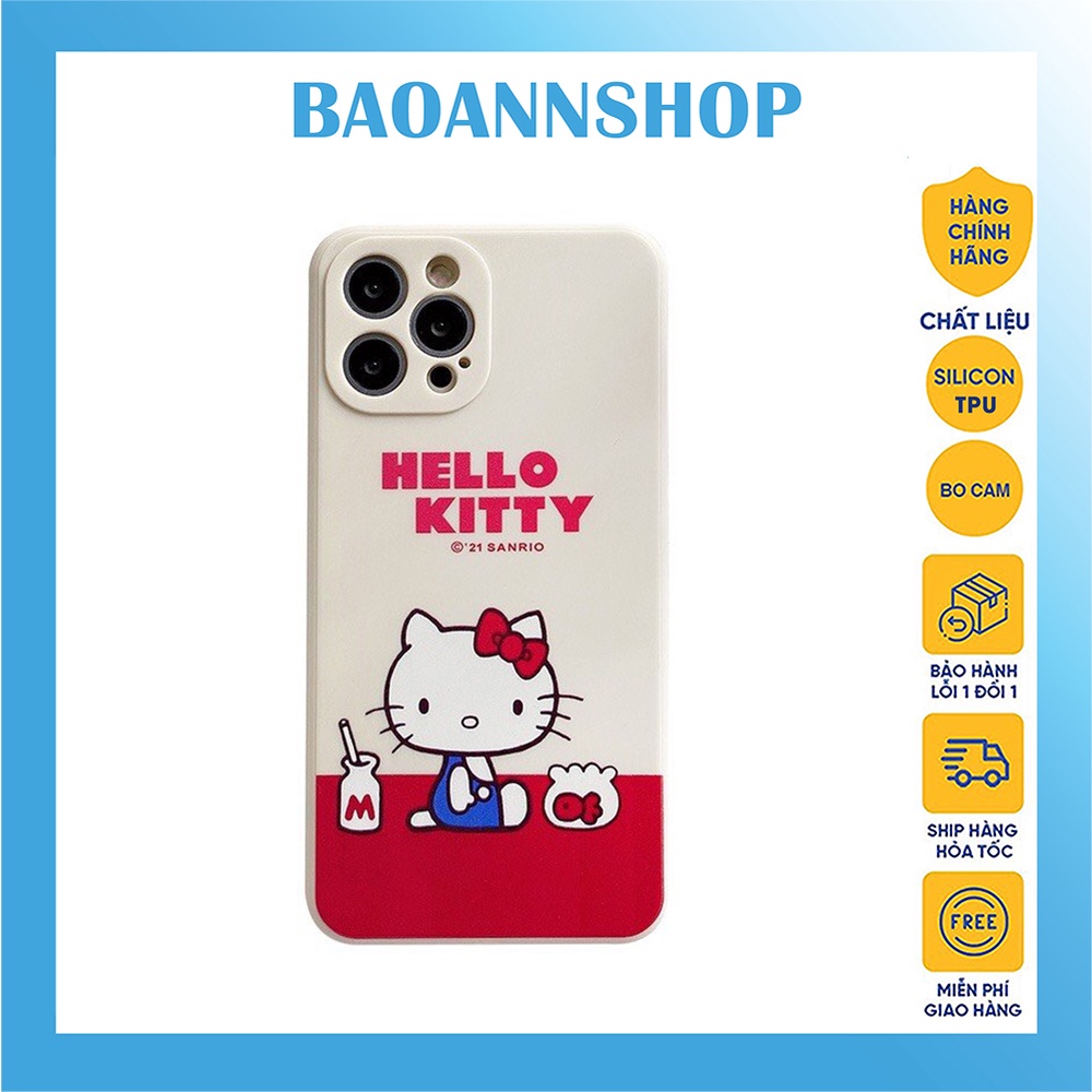 Ốp lưng iphone H09 hình hello kitty chống sốc cạnh vuông bảo vệ camera 7plus/x/xs/xsmax/11/12/13/14/pro/promax