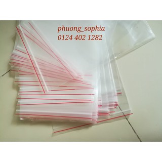 Túi zipper / zip chỉ đỏ 6x8cm