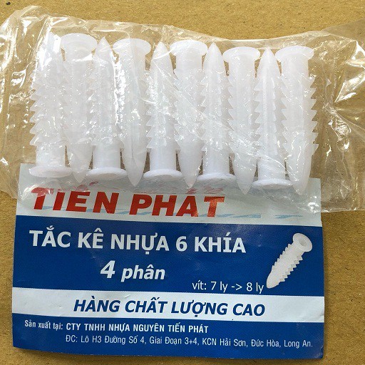10 tắc kê nhựa đủ size