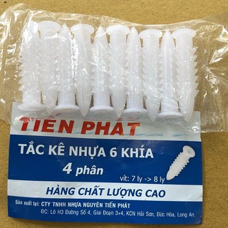 10 tắc kê nhựa đủ size(loại dẻo)