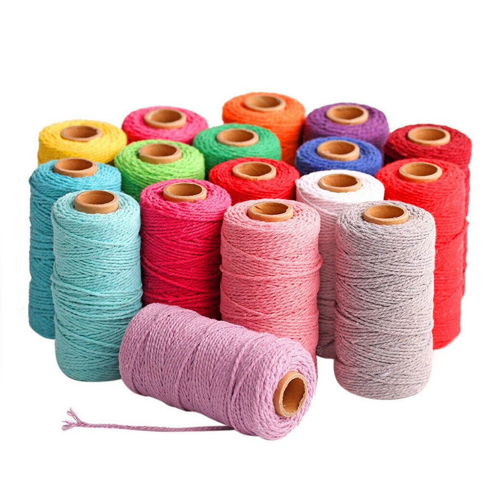 Cuộn Dây Cotton Lanh Nhiều Màu 100m 2mm Dùng Làm Đồ Thủ Công Diy