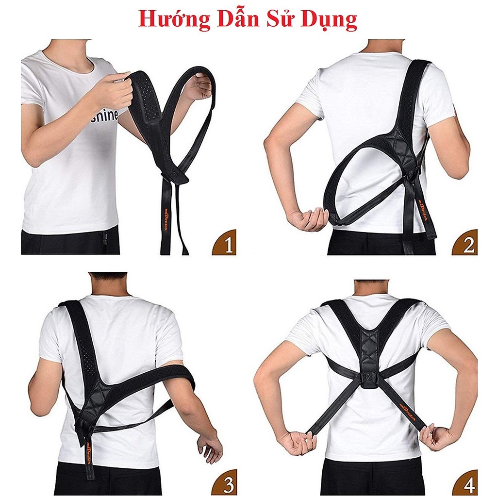 SaleĐai lưng chống gù lưng cải thiện cột sống đeo bản dài-Đai chống gù lưng hiệu quả free size