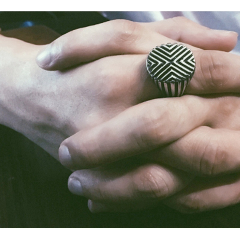 Nhẫn mạ bạc đính đá phong cách cổ điển