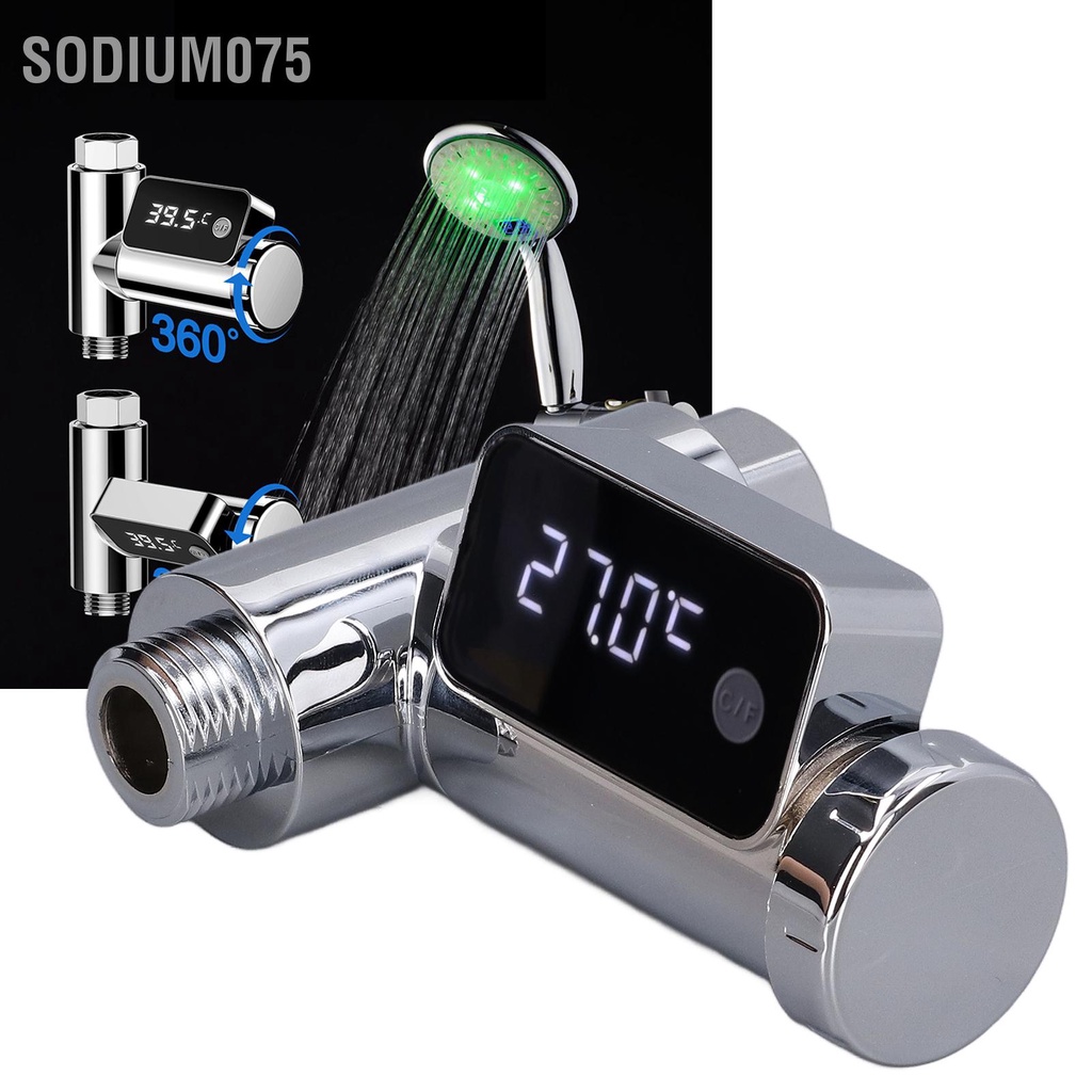 Có thể bán buôn G1 / 2 Nhiệt kế vòi Màn hình LED hoa sen nhiệt độ nước cho trẻ em Người lớn Phòng tắm tại nhà Sodium075 Hàng giao ngay