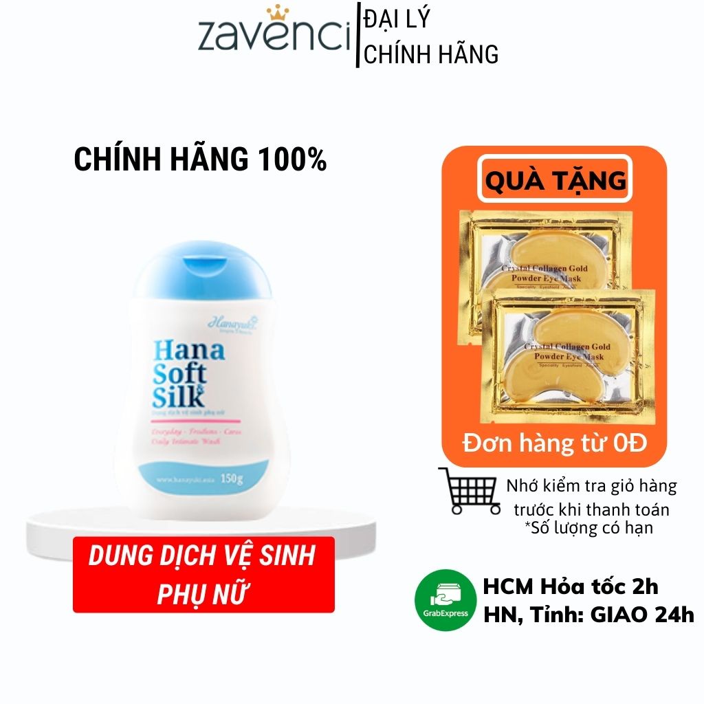 Dung dịch vệ sinh phụ nữ HANA SOFT SILK làm hồng vùng kín 150g - ZAVENCI Official