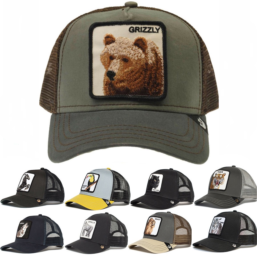 Mũ Lưỡi Trai Phối Lưới Họa Tiết Hoạt Hình Gấu Hổ Freedom Trucker