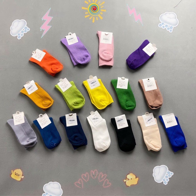 Vớ(Tất) Cổ Cao  Basic Unisex Kèm Ảnh_Clip Thật