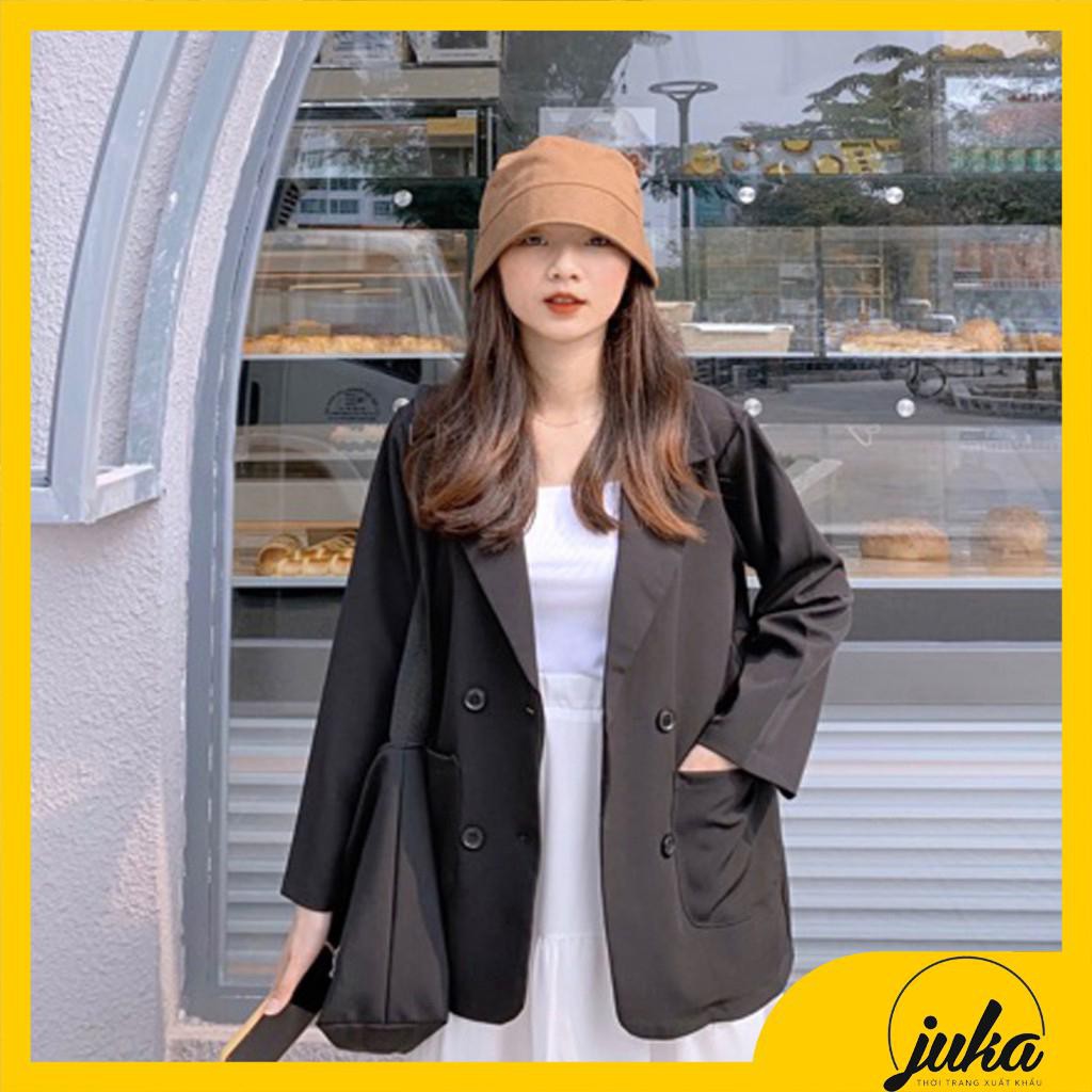 ÁO KHOÁC BLAZER 1 MÀU TRƠN HÀN QUỐC 2 LỚP kiểu áo vest nữ đẹp 2021