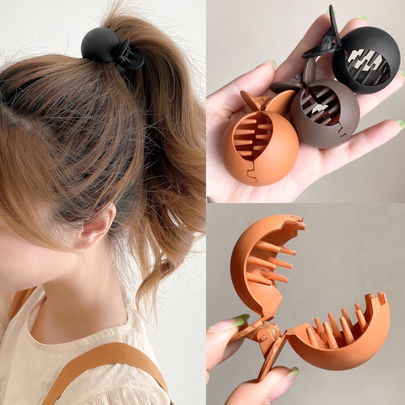 Kẹp Tóc Đuôi Ngựa Tròn Nhám Không Trượt Dễ Phối Đồ Phong Cách Hàn Quốc Đơn Giản Thanh Lịch Cho Nữ
