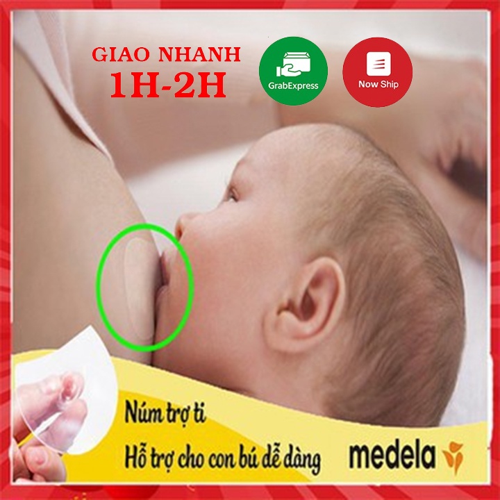 [FREE SHIP từ 50K] Núm Trợ Ti Medela, Hộp 2 núm trợ ti silicon Medela các size kèm hộp bảo quản