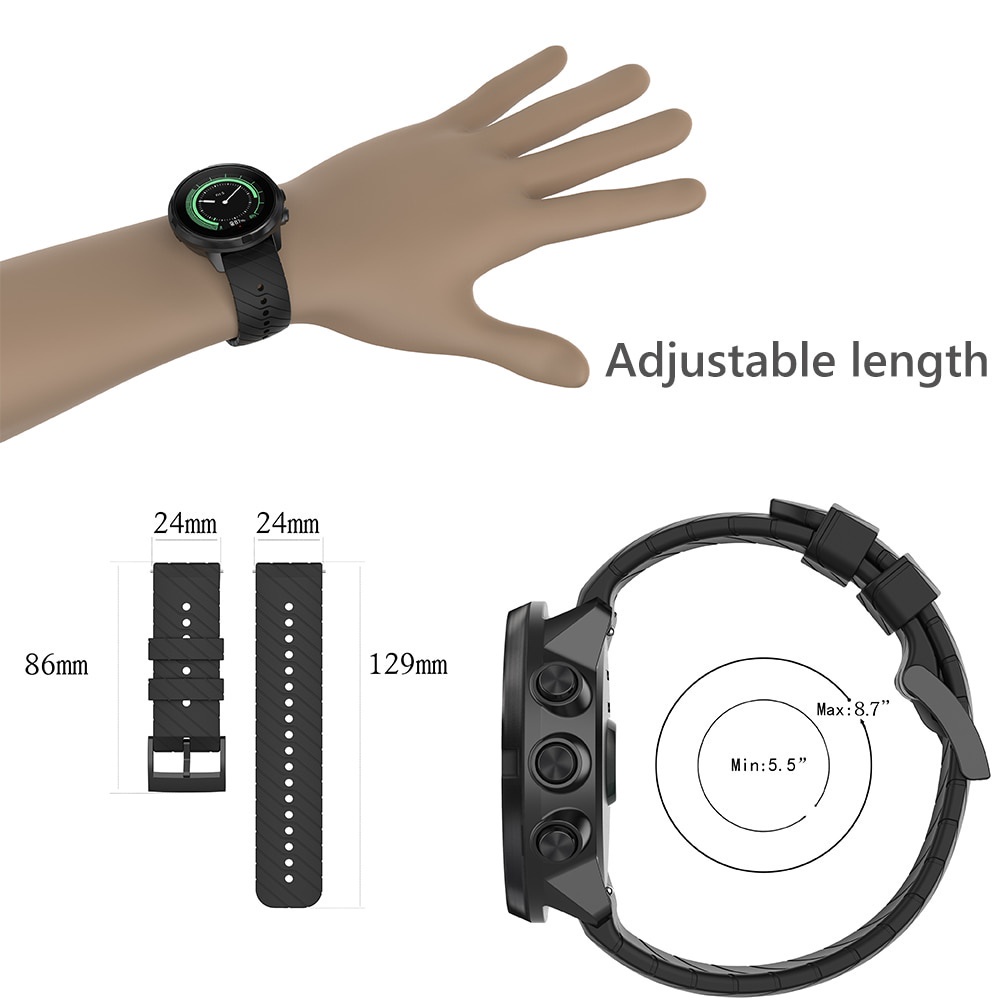 Dây đeo silicone 24mm thay thế cho đồng hồ suunto 7 9 baro / suunto d5