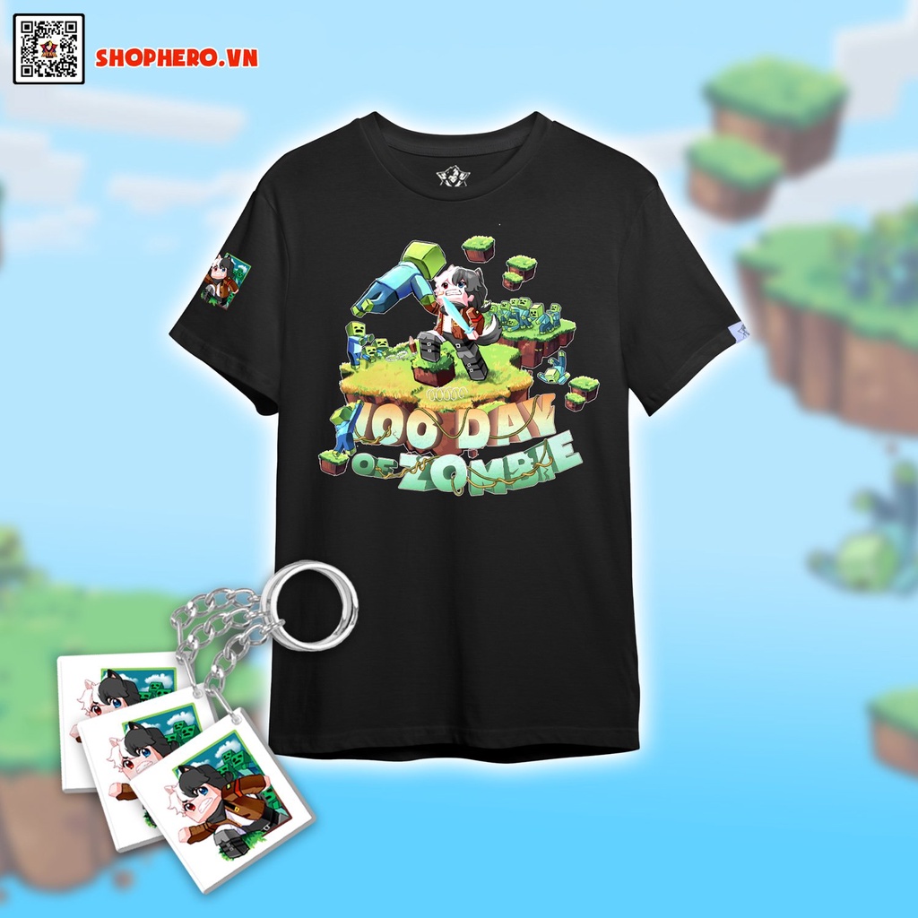 Áo Minecraft 100 Day Zombie (có tặng kèm móc khóa )