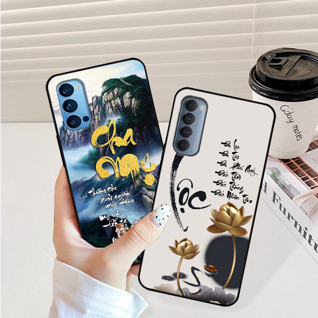 Ốp lưng Oppo Reno 4 - Reno 4 Pro - Reno4 - Reno4 Pro in hình phong cách chữ thư pháp cha mẹ, tài lộc