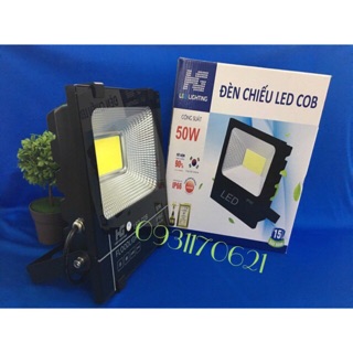 Đèn pha led HG Cob 50W vỏ đen- sáng trắng cao cấp