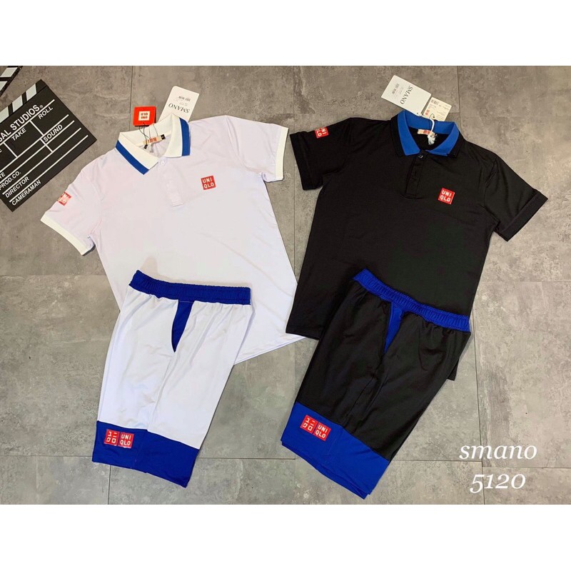 Bộ hè nam Uni phối màu, logo trước ngực, bộ đồ nam áo polo cổ bẻ - bearshop | BigBuy360 - bigbuy360.vn