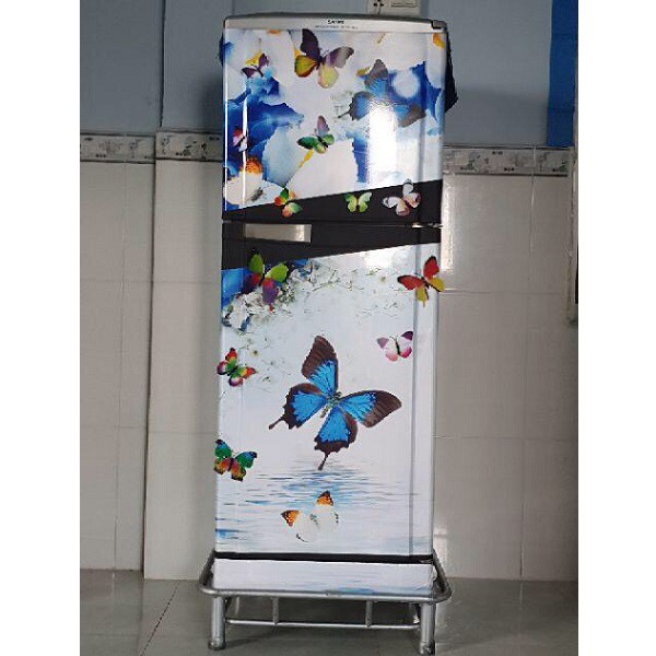 Giấy Decal Dán Tủ Lạnh Phong Thủy HOA BƯỚM XANH T&T