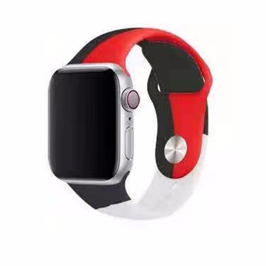 Dây Đeo Đồng Hồ Bằng Silicone Mềm Nhiều Màu Cho Đồng Hồ Thông Minh Apple Watch Series 6 Se 5 4 3 2 1 38mm 40mm 42mm 44mm