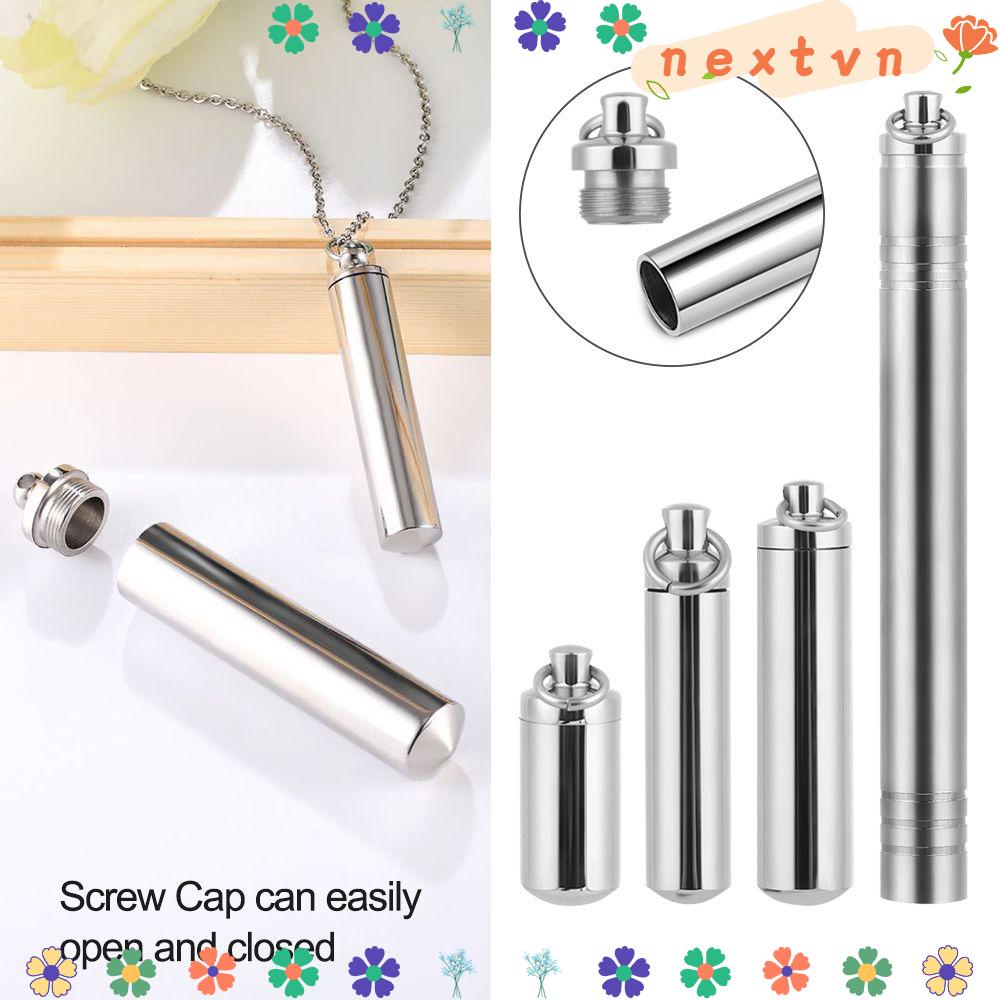 Mặt dây chuyền bằng thép không gỉ hình trụ đựng nước hoa độc đáo