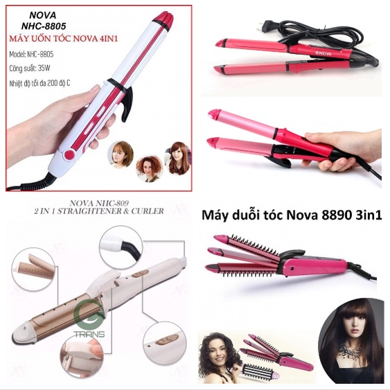 MÁY UỐN, DUỖI, KẸP TÓC NOVA NHC-809, 2009, 8890 (3IN1), 8805 (4IN1) ĐA NĂNG [HCM]