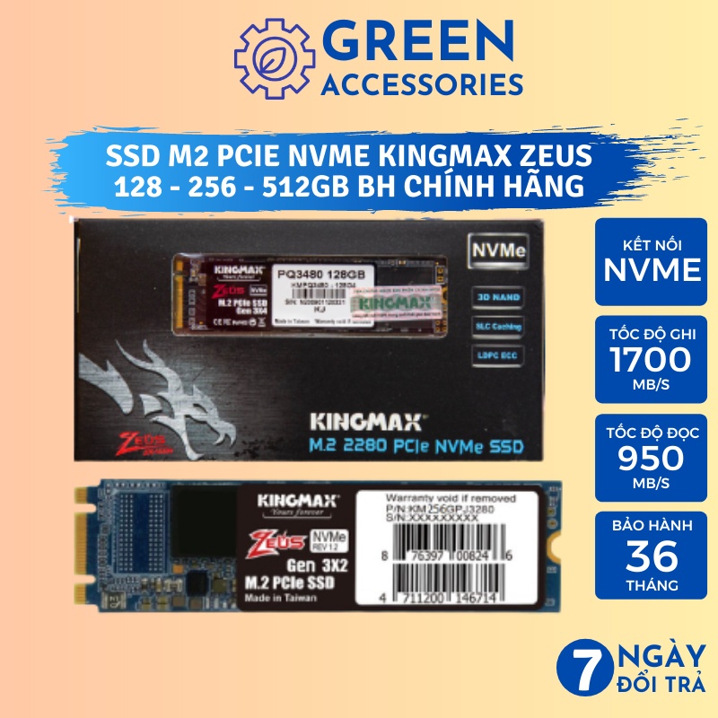 Ổ Cứng SSD M2 PCIe NVMe KingMax Zeus PX3480 (2280) - 512GB/256GB/128GB - Viễn Sơn Phân Phối