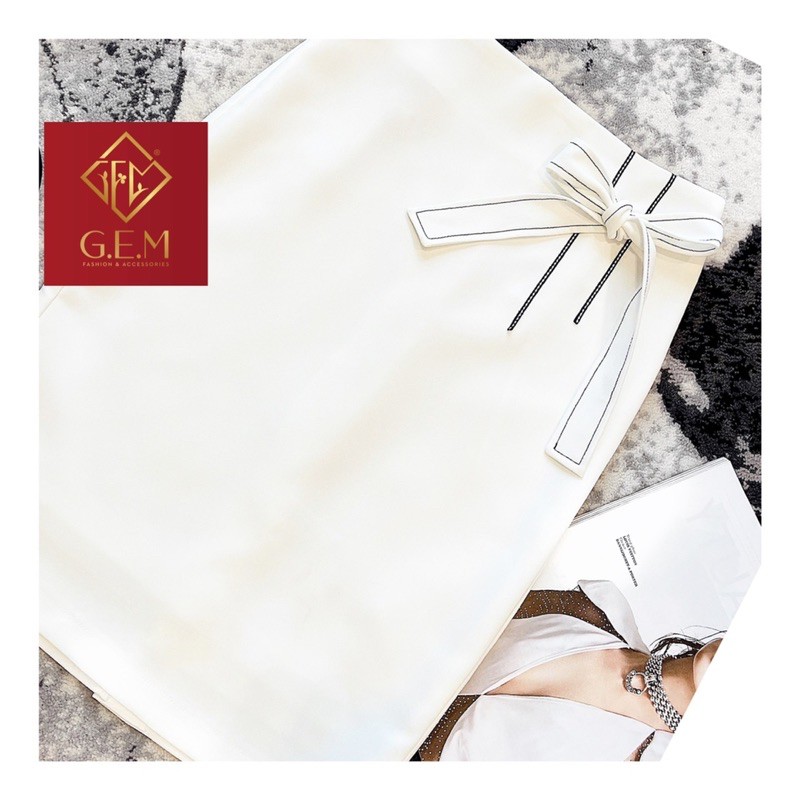 Chân váy công sở G251 có thắt nơ hông - hàng thiết kế - GEM Fashion