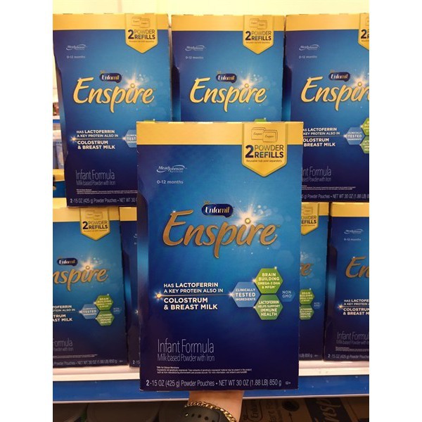 Sữa Enspire hộp giấy 850g_ Hàng Mỹ chính hãng