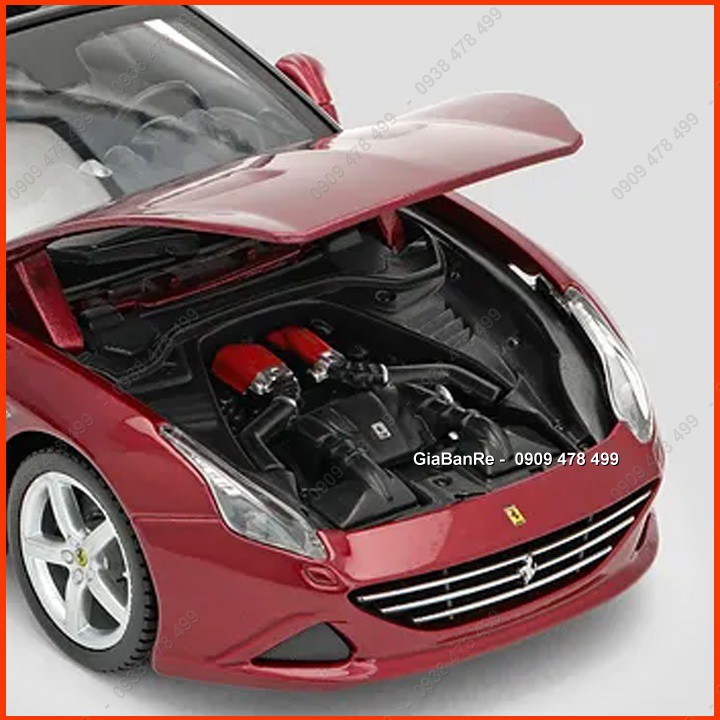 Xe Mô Hình Kim Loại Ferrari California T Mui Kín Tỉ Lệ 1:24 -  Bburago - Đỏ Đậm - 8169.1