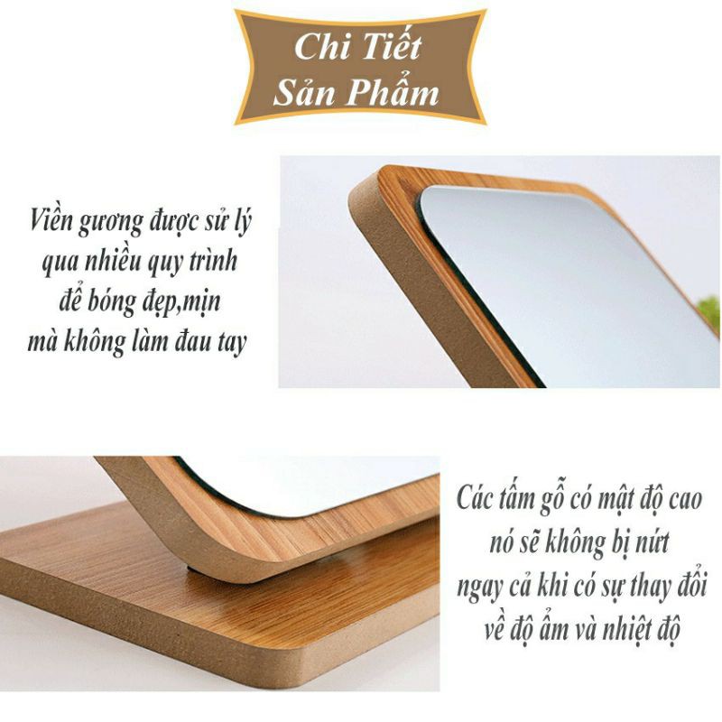 Gương Trang Điểm Vanity Có Giá Đỡ Bằng Gỗ, Bàn Để Bàn Di Động Gương Gương Trang Điểm Phòng Tắm