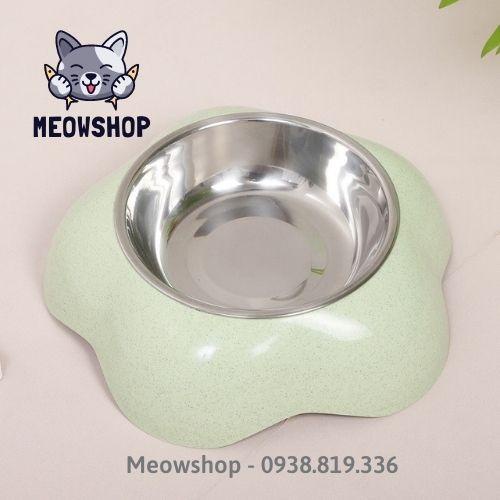 Bát ăn lòng inox cho chó mèo hình hoa