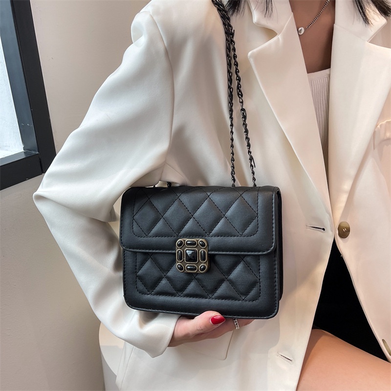 Túi Đeo Chéo Vai Hình Vuông Họa Tiết Kẻ Sọc Màu Trơn Phong Cách Cổ Điển Thời Trang Mới Dành Cho Nữ 2022